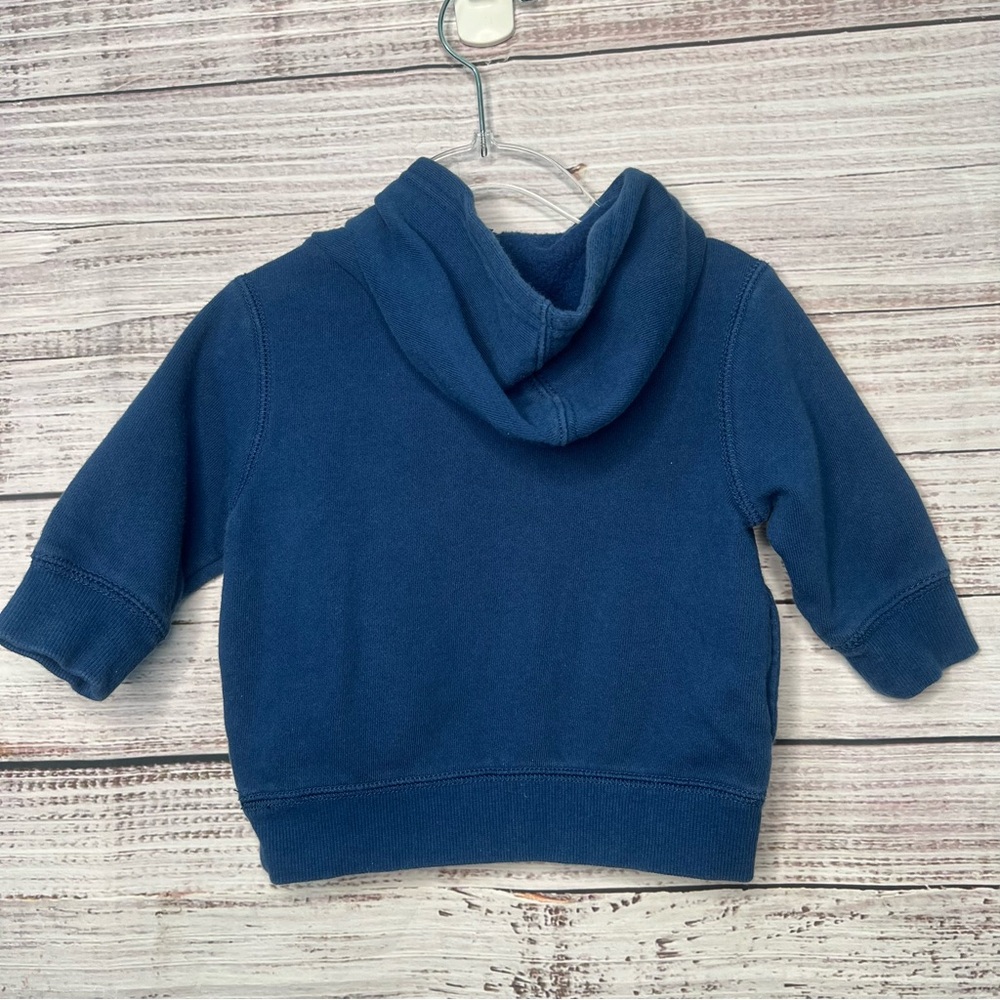 Gymboree 6-12 Months Boys Blue Train Hooded Sweatshirt‎ - Picture 2 of 7